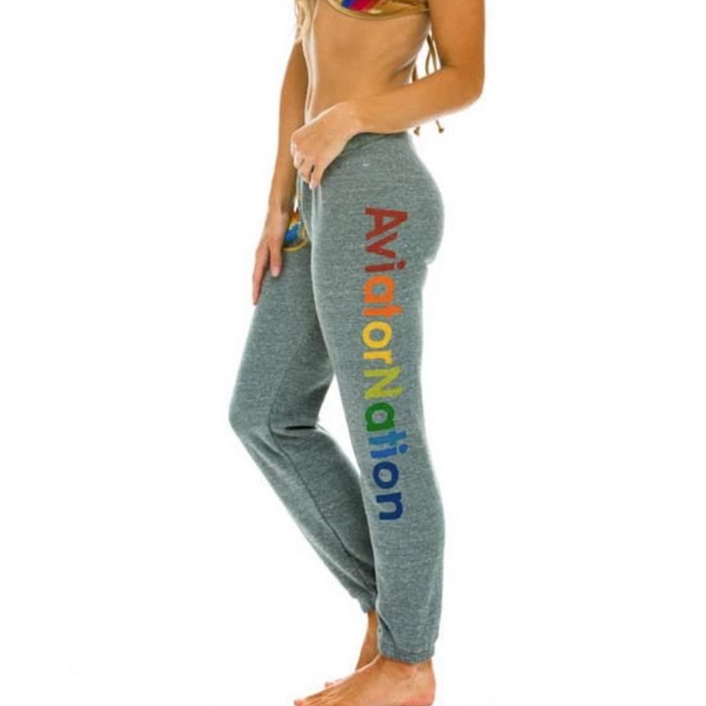 NWT AVIATOR NATION SWEATPANTS -heather gray